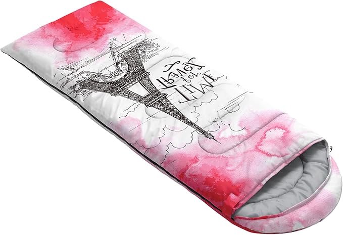 QOOMO Camping Sleeping Bags,3 Season Warm & Cool Weather,Lightweight,Waterproof Sleeping Bags for Adults & Kids,Traveling,and Outdoors,Camping Gear Equipment