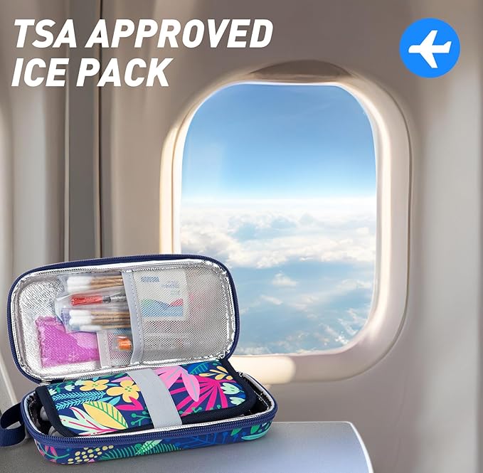 YOUSHARES TSA Approved Ice Packs for Insulin Cooler Travel Case - Travel Ice Packs for Medications, Reusable Small Freezer Packs for Insulin Travel Case (4 Pcs, Purple)