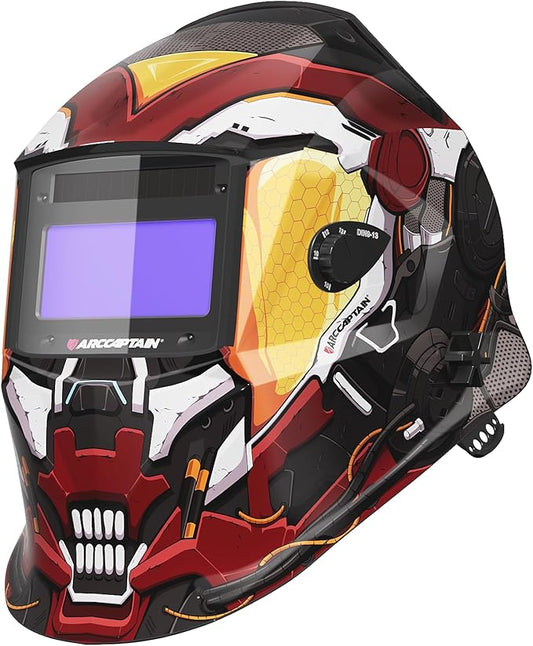 ARCCAPTAIN True Color Welding Helmet, 4 Arc Sensor Auto Darkening Welding Hood, Solar Powered Welding Mask, 1/1/1/1 Top Optical Clarity Welder Helmet, Wide Shade 4/9-13 for TIG MIG ARC， color15