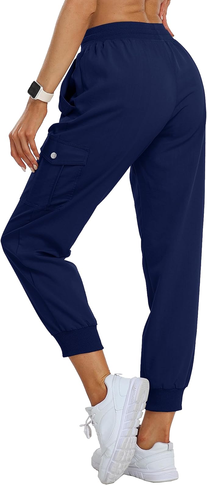 MoFiz Women's Outdoor Cargo Pants Lightweight Joggers Elastic Waist Athletic Hiking Sweatpants Casual Travel Pant with Pocket