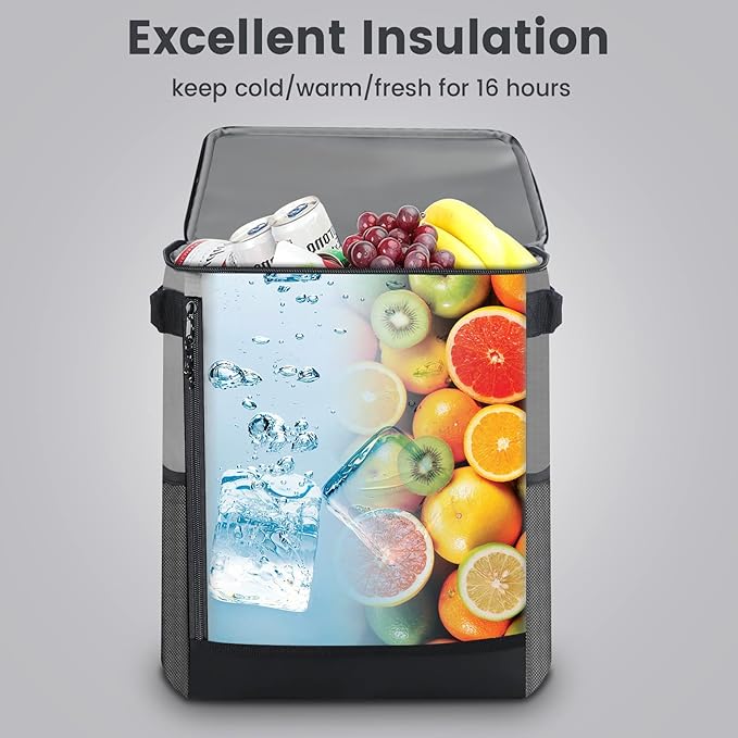 Cooler Backpack, 36 Cans Multifunctional Leakproof Cooler Backpack with Padded Top Handle, Mesh Pocket for Camping BBQ