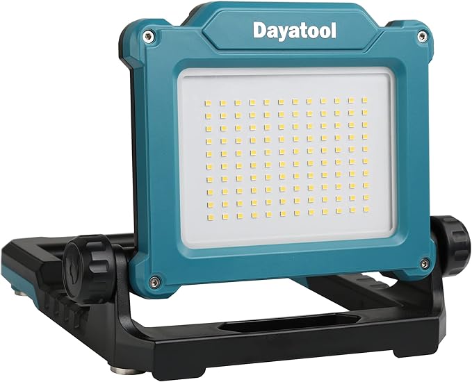 4000Lumens Work Flood Light Cordless, Magnetic Portable Led Work Lights for Job Sites Lighting, Compatible for Makita, Dewalt 20V, Milwaukee 18V m18 Lithium Tool Battery, Blue