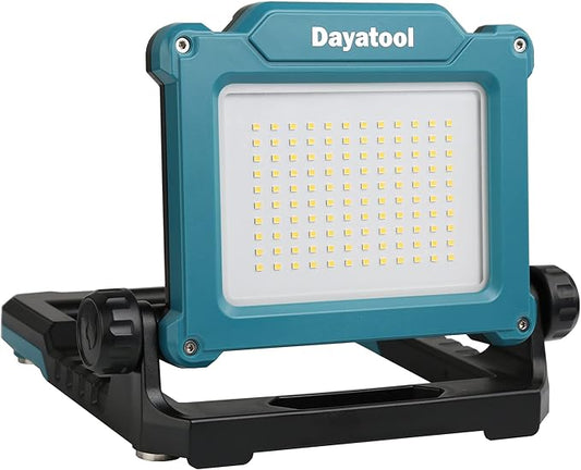 4000Lumens Work Flood Light Cordless, Magnetic Portable Led Work Lights for Job Sites Lighting, Compatible for Makita, Dewalt 20V, Milwaukee 18V m18 Lithium Tool Battery, Blue