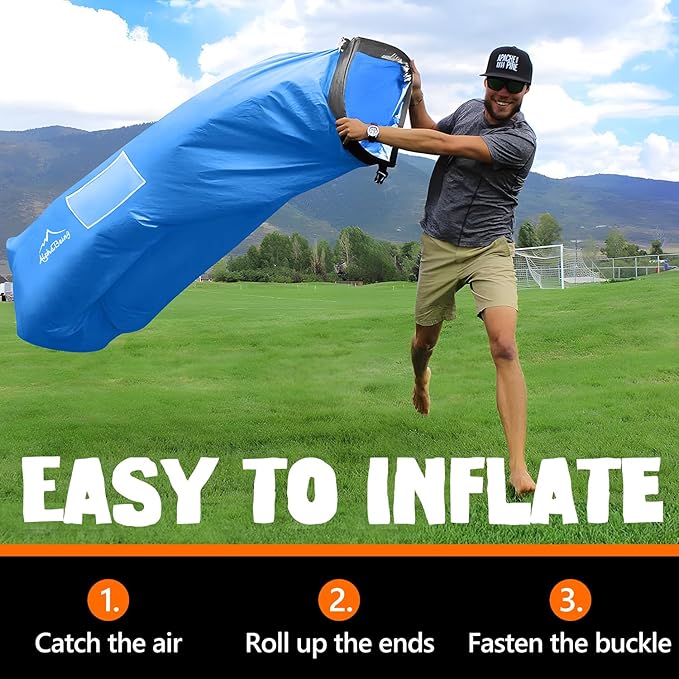 AlphaBeing Inflatable Lounger Beach Chair Accessories, Air Sofa Hammock Inflatable Couch for Camping Backyard Lakeside with Compression Sacks, Ideal Outdoor Gifts for Adults