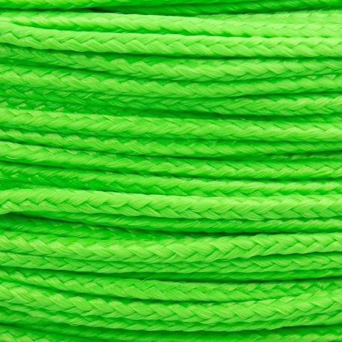 Paracord Planet Micro Paracord – Thin Braided Cord for Crafting, Fishing, and DIY Projects in 125 ft Spools – Acid Lime