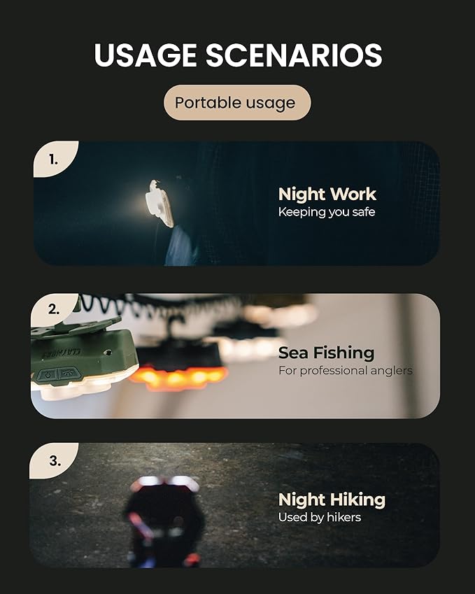 Claymore Heady+ (Khaki) - Rechargeable LED Headlamp Flashlight, Lightweight for Camping, Running, Hiking, Emergency & Industrial Use. Waterproof, USB-C Charging, Up to 70 Hours Battery Life.