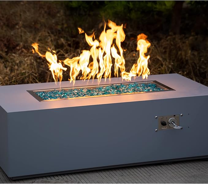 Stanbroil 48 x 14 Inch Upgrade Rectangle Fire Pit Jet Burner Pan, 304 SS Propane Gas Firepit for Outside DIY Fire Pit Table, High Flame, BTU 185,000 Max