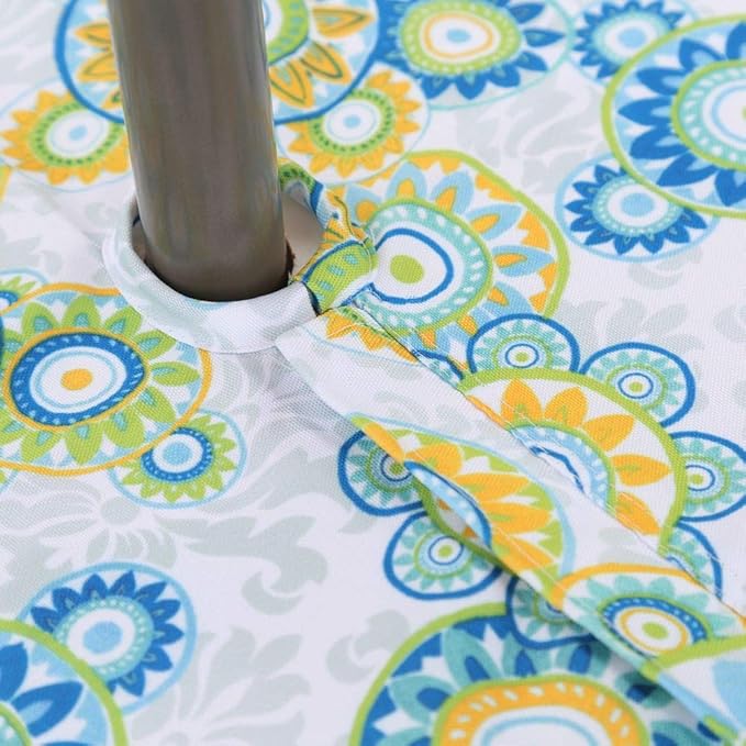 Poise3EHome 60X120 Outdoor/Indoor Waterproof Spillproof Rectangle Tablecloth with Umbrella Hole for Camping, Picnic, Afternoon Tea, BBQ, Floral