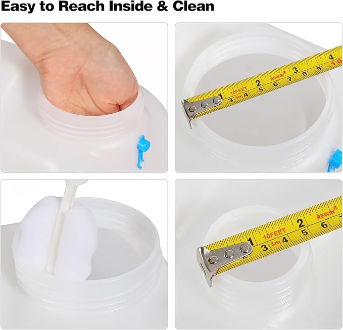 REDCAMP 5 Gallon/18.5L Portable Water Container with Spigot - Camping & Emergency Water Storage for Car, Hiking, Hurricane Supplies, 2 Pack