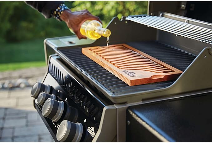 Napoleon Rogue 425 Natural Gas Grill with Range Side Burner, Black, 3 Stainless Steel Main Burners, Durable Heat Control