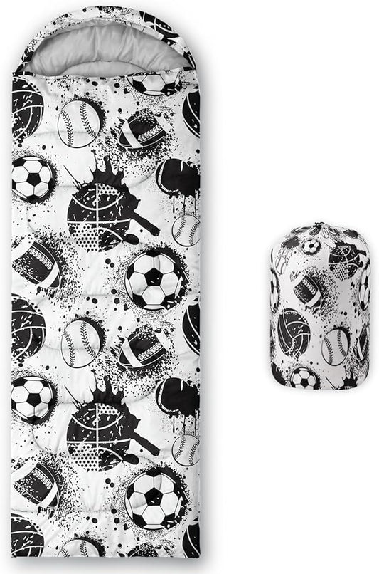 Axolotl Colorful Cats 3 Season Sleeping Bag for Kids, Girls, Teens - Warm and Cool Weather Pet Animal Theme, Waterproof Lightweight for Traveling, Outdoors Camping Equipment