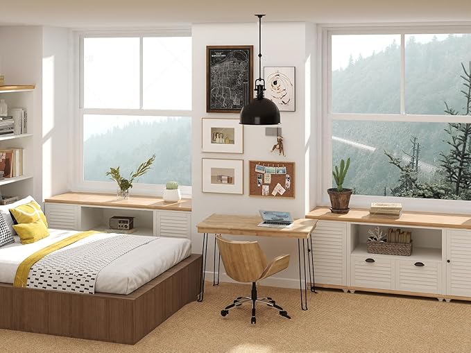 Wooden Folding Desk Portable Folding Wood Table 43in Fold-Down Workbench No Assembly Required for Home Office Writing Reading Puzzle Small Computer Table