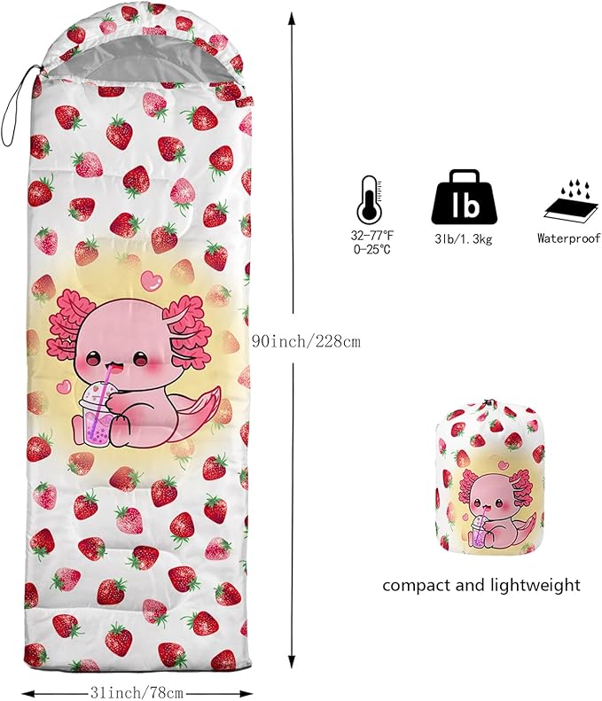 QOOMO Camping Sleeping Bags,3 Season Warm & Cool Weather,Lightweight,Waterproof Sleeping Bags for Adults & Kids,Traveling,and Outdoors,Camping Gear Equipment