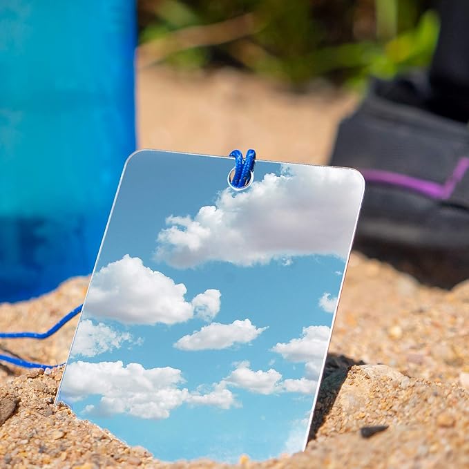 Sun Company Featherweight Signal Mirror | Lightweight and Compact Emergency Survival Mirror | for Camping, Hiking, Backpacking, and Scuba Diving