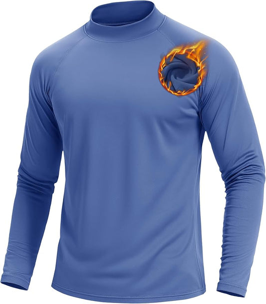 TACVASEN Mens Thermal Fleece Shirt Mock Turtle Neck Base Layer Long Sleeve Athletic Warm Undershirt Winter Running Tops