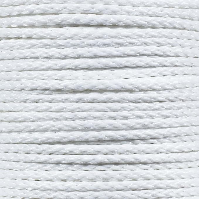 Hollow Braid Polypropylene Rope (5/16 Inch, 100 Feet, White) - Barrier Rope - Trail Marking, Crowd Control, Golf Courses