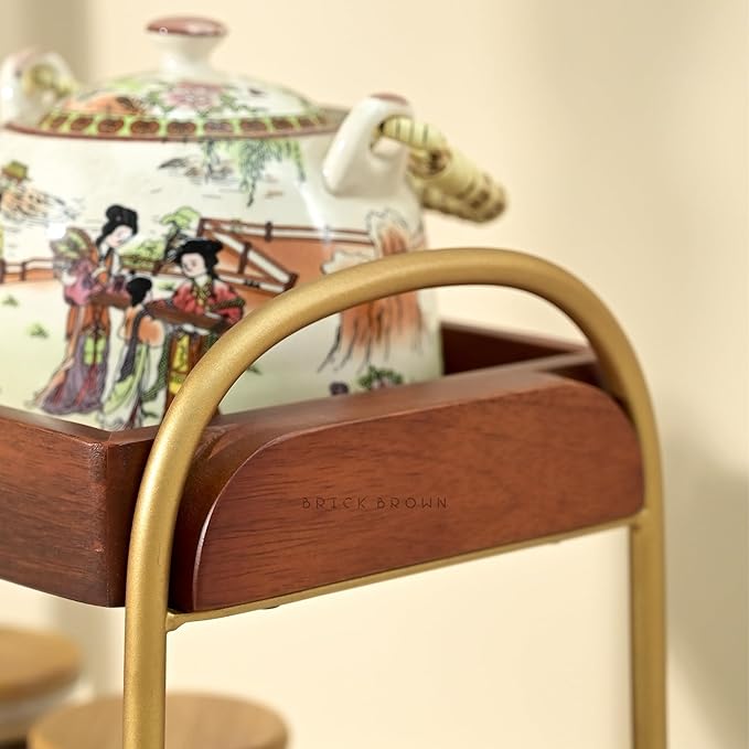 Premium CasaDuo Multipurpose Organizer Rack for Cosmetics Storage | Display Holder | Bathroom Dresser Countertop|Kitchen Organizer in Mahogany Finish (Self Assembly)