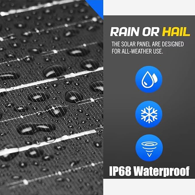 400W Portable Solar Panel, Up to 25.8% Conversion Efficiency N-Type Solar Cell, with Adjustable Kickstand, IP68 Waterproof, Foldable Solar Panel for Camping RVing Home Backup