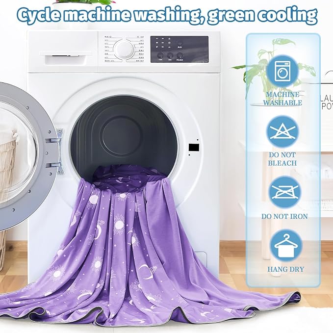 inhand Cooling Throw Blanket (50"x60") - Cooled Blankets for Hot Sleepers Lightweight Breathable Summer Blanket for Sleeping Night Sweats to Keep Cool in The Heat -Fantasy Purple