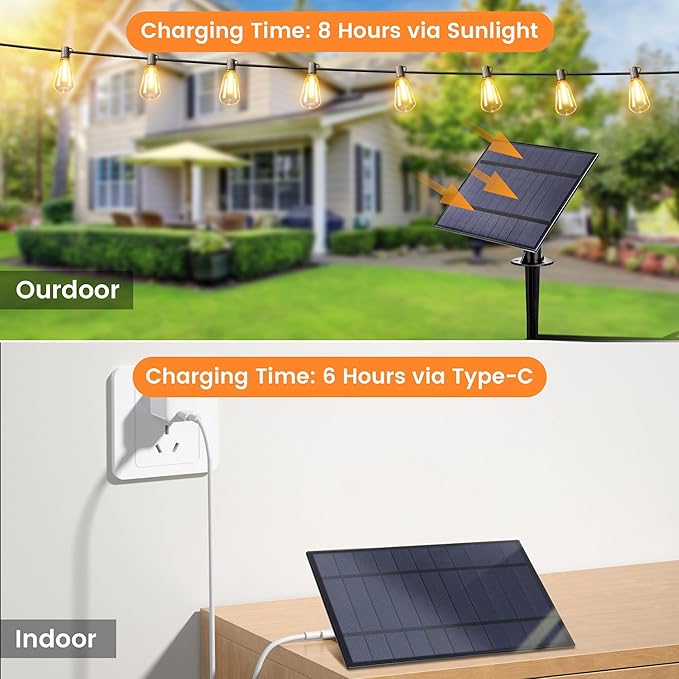 OHLUX 60FT Solar Globe String Lights Outdoor, Shatterproof Solar Patio Lights with Remote, 27 Dimmable ST38 LED Filament Bulbs, 2200K Soft Warm White Edison Hanging Light for Outside Canopy Deck