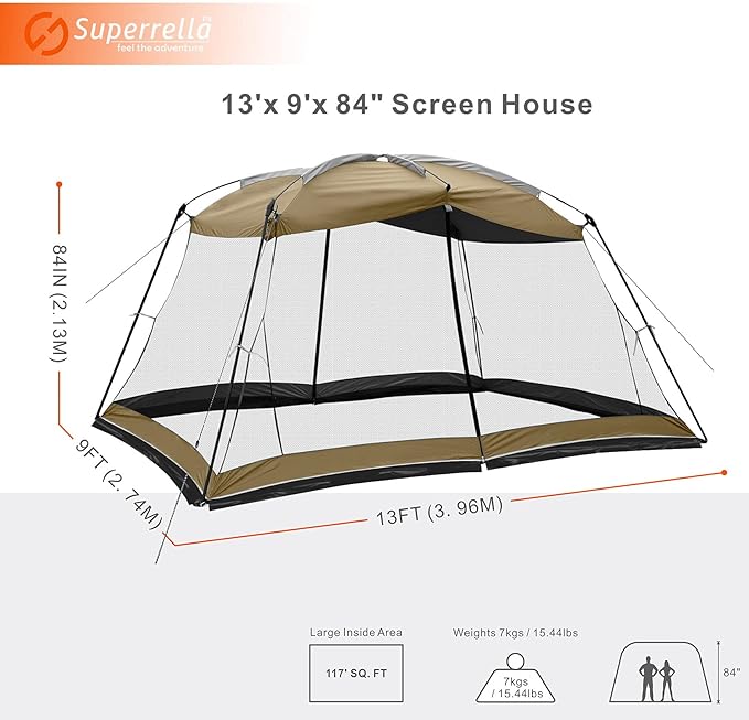 Screen House Camping Canopy Tent Sun Shade Gazebo Shelter Perfect for Outdoor Activities