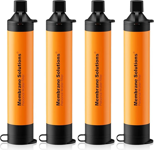 Membrane Solutions Straw Water Filter S1, NSF/ANSI 42&372&401 certificated, Survival Filtration Portable Gear, Emergency Preparedness, Supply for Drinking Hiking Camping Team Family Outing