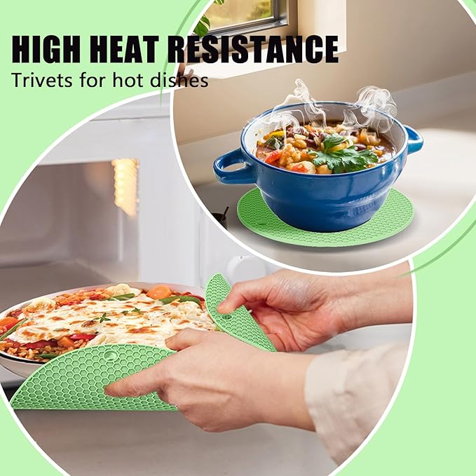 Oven Mitts with Heat-Resistant Hot Pads and Five Silicone Spatulas Designed for Kitchen Baking Cooking, Oven Glove Soft Cotton Lining, Waterproof, BPA-Free (Fluorescent Green, 12.6)