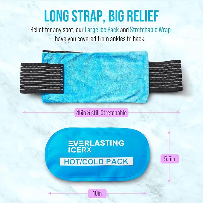 Reusable Hot and Cold Gel Ice Pack Wrap (2 Pack) - Hot and Cold Therapy Solution for Injuries - Adjustable & Flexible for Knees, Back, Shoulders, Arms, and Legs - Ice Packs for Injuries Reusable