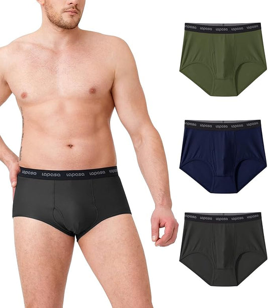 LAPASA Men's Quick Dry Travel Underwear, Terraversal Series Mesh Breathable Trunks/Boxer Briefs/Boxers (2 & 3 Packs)