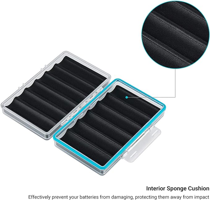 JJC 18650 Battery Case, Shockproof & Water-resistant Battery Storage Holder for 6 x 18650 Battery, PC Shell Easy to Carry