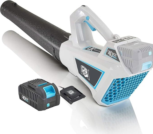 RB 40V Cordless Leaf Blower with 2Ah Battery & Charger – 6-Speed Turbo, 460 CFM, Lightweight for Leaves, Snow, Lawn & Patio