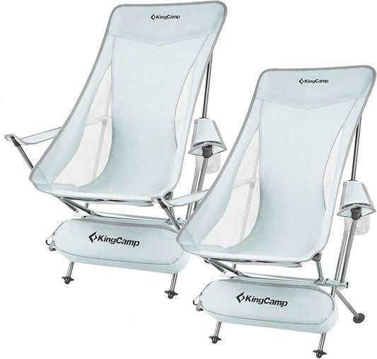 KingCamp Lightweight Compact Camping Folding Chair, Adjustable Height Ultraight Backpacking Chair for Outdoor Hiking, Picnic, Beach, Travel Chairs with Carry Bag