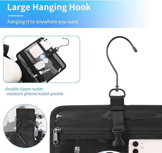 Mesh Shower Caddy Portable, Quick Dry Hanging Toiletry Bag for College Dorm Essentials with 4 Pockets/Divider/Plastic Bottom, Travel Tote Bag for Camping, Bathroom, Beach, Swimming, Gym