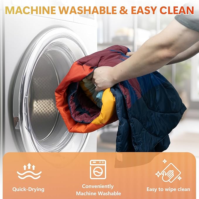 Outdoor Camping Blanket, Packable Down Alternative Puffy Camping Blankets Lightweight Water-Resistant Compact Outdoor Blanket for Airplane Travel Picnic Stadium Hiking Party Cold Weather 55"x78.8"