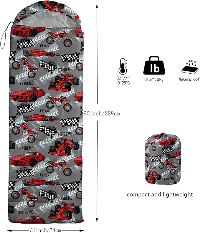 QOOMO Camping Sleeping Bags,3 Season Warm & Cool Weather,Lightweight,Waterproof Sleeping Bags for Adults & Kids,Traveling,and Outdoors,Camping Gear Equipment