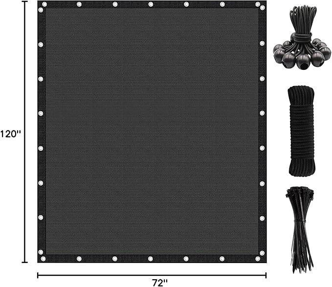 Artpuch 90% Sun Shade Cloth, 6 x 10 FT Pergola Shade Cover Canopy with Grommets, Sun Screen Fabric Tarp for Patio, Outdoor, Garden, Backyard, Dark Grey