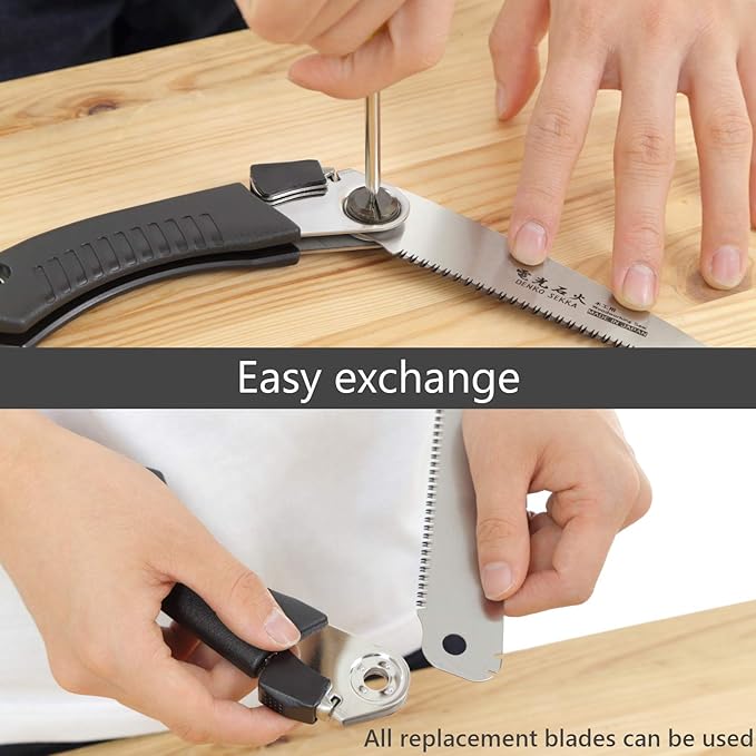 Woodking Saw+2 Blade set (Flush cut, Pruning) Japanese Pull Saw for Woodworking and Wood Craftsmanship, Long Handle with Precision Blade and(Woodking Saw+2 Blade set (Flush cut, Pruning))