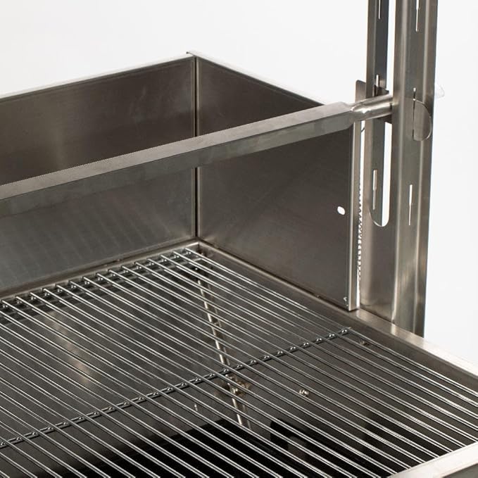 TITAN GREAT OUTDOORS Ash & Ember 25W Stainless Steel BBQ Rotisserie Grill with High Efficiency Windscreen, 4 RPM Rotation Speed, Rated 125 LB for Large Game, Portable Electric Outdoor Roaster