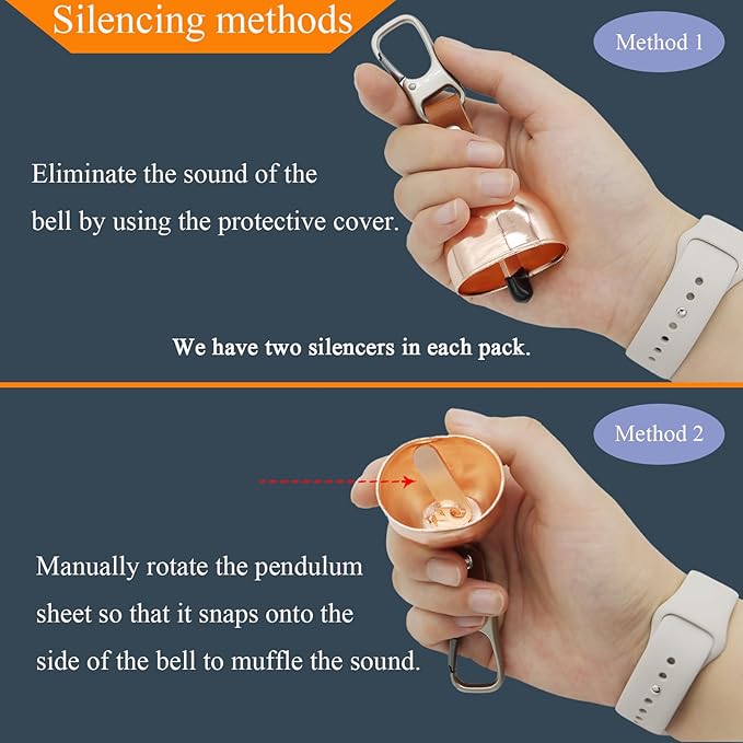 Loud Bear Bell with Silencer | Hiking Accessories | Emergency Whistle & Copper Bell for Hiking, Backpacking, Survival, Biking, Fishing, Climbing, Camping