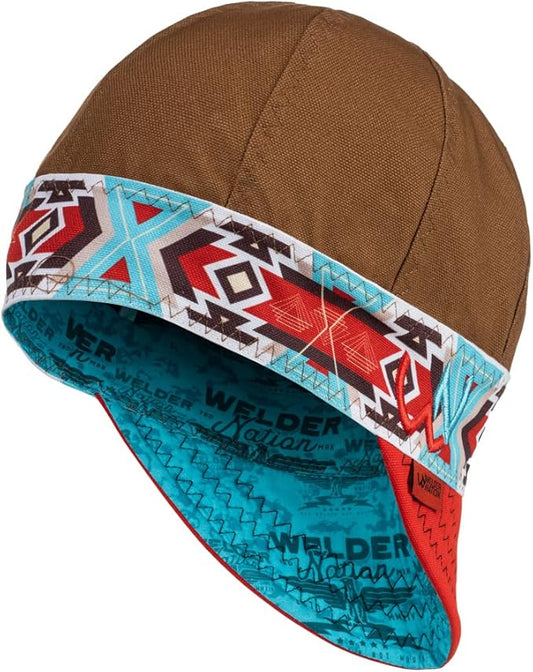Welder Nation 8 Panel 10 oz Welding Premium Cap 100% Cotton Interior & Duck Canvas Exterior - Protective Durable Heavy-Duty