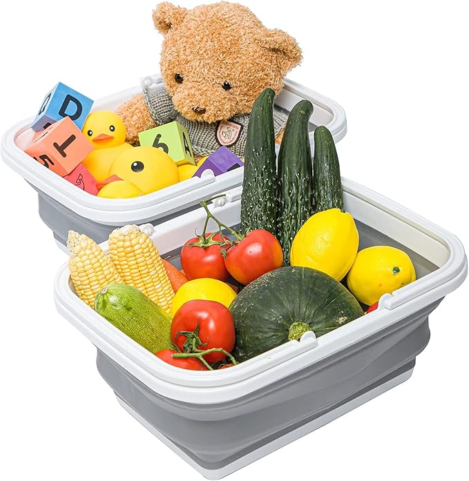 AUTODECO Collapsible Sink with Handle Towel, 2.37 Gal / 9L Foldable Wash Basin for Washing Dishes, Camping, Hiking and Home