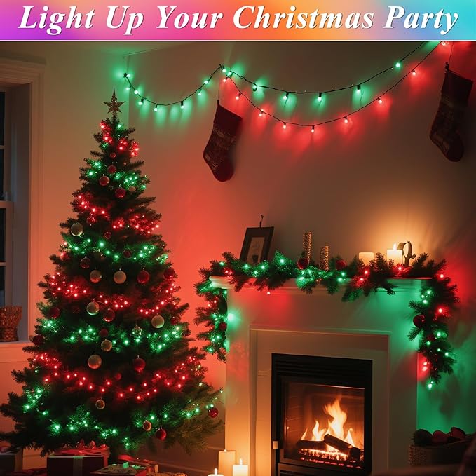 35 Colors Changing Christmas Lights, 98FT 300 LED String Lights Green Wire with Remote, Waterproof Twinkle Light for Halloween Xmas Tree Holiday Party Indoor Outdoor Decorations