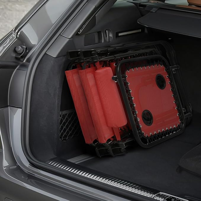 MoNiBloom 3PCS Leisure Chairs Table Set Outdoor Furniture Zero Gravity Chairs Recliner Adjustable Folding Lounger for Pool Patio Camping Yard Beach Vacation, 330lbs Capacity, Maroon