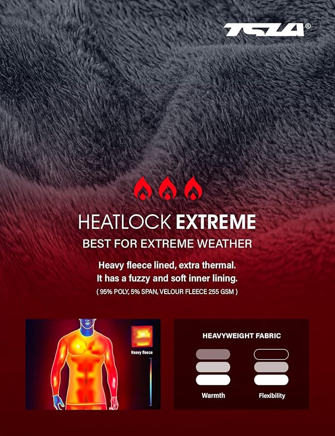TSLA Men's Thermal Underwear Set, Microfiber Soft Fleece Lined Long Johns, Winter Warm Base Layer Top & Bottom