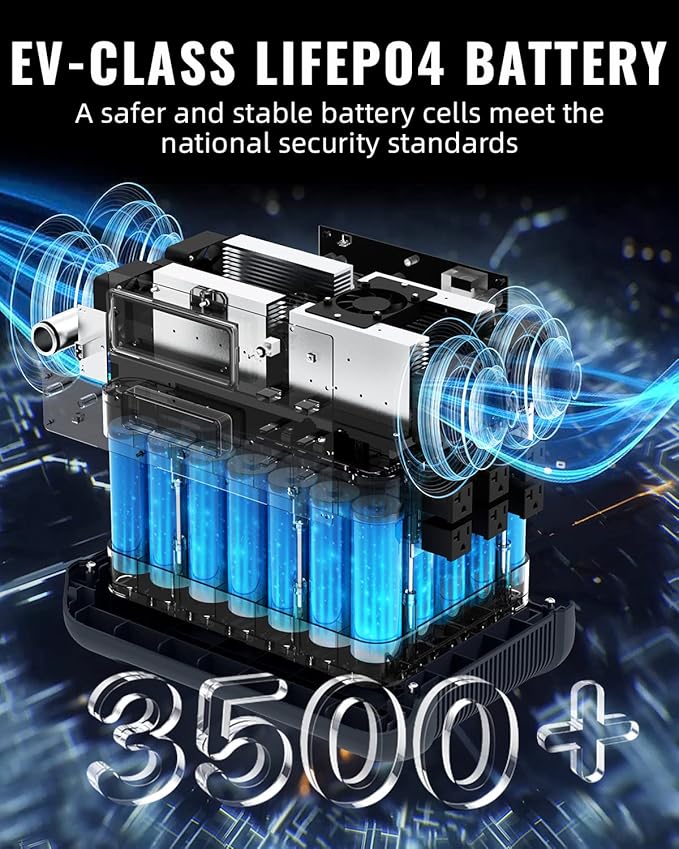 Portable Power Station with 200W Solar Panel, 2048Wh LiFePO4 Battery, Fully Charged in 2H, 2400W AC Outlets, Adjustable Input Power, Outdoor Generators for Camping, Home Use, Emergency or RV Travel