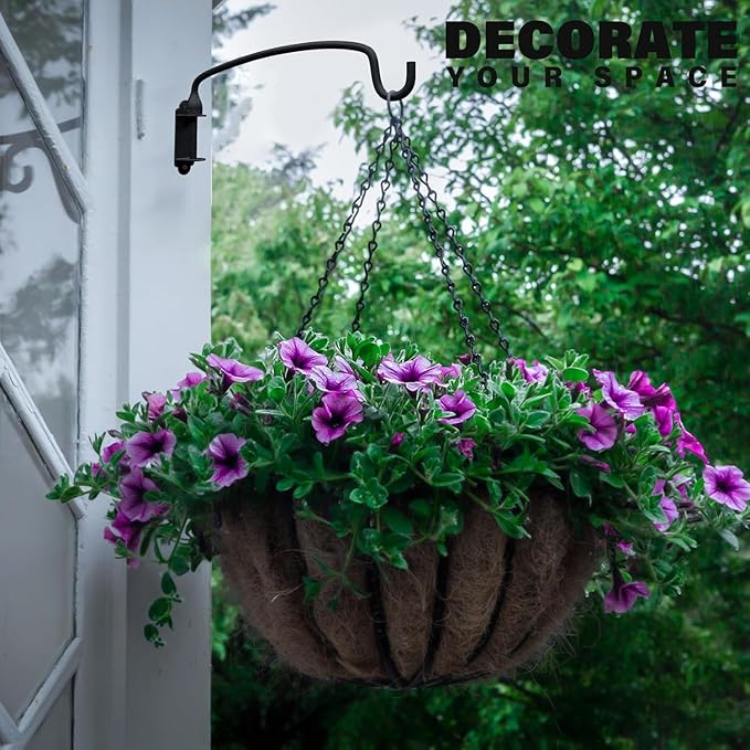 16 Pack Plant Hanger Bracket Wall Mounted Hooks for Hanging Bird Feeder, Flower Bracket, Anti Rust Metal Lanterns 12 Inches (12 in 16P)