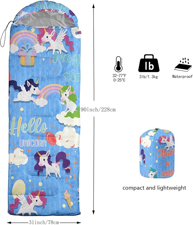Print sleeping bag,sleeping bags,Outdoor Camping Sleeping Bag，Suitable For Children Boys And Girls Portable,Waterproof,Compact And Lightweight,Great For Outdoor Camping,Backpacking And Hiking