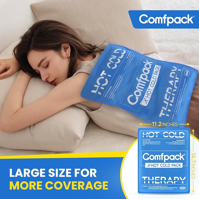 Large Ice Pack for Injuries Reusable, 11.2” x 14.7” Flexible Ice Pack for Full Body Relief, Soft Gel Cold Pack with Long Lasting Cold for Back, Knee, Relief for Chronic, Surgery, Swelling