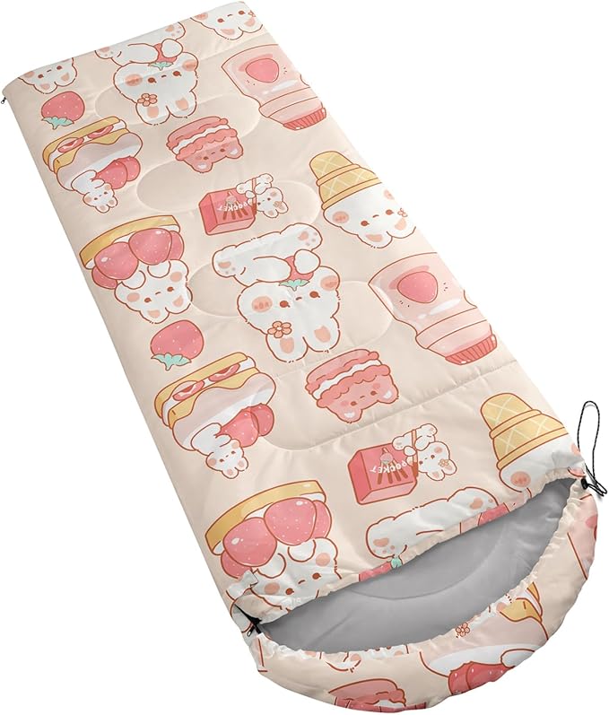 QOOMO Camping Sleeping Bags,3 Season Warm & Cool Weather,Lightweight,Waterproof Sleeping Bags for Adults & Kids,Traveling,and Outdoors,Camping Gear Equipment