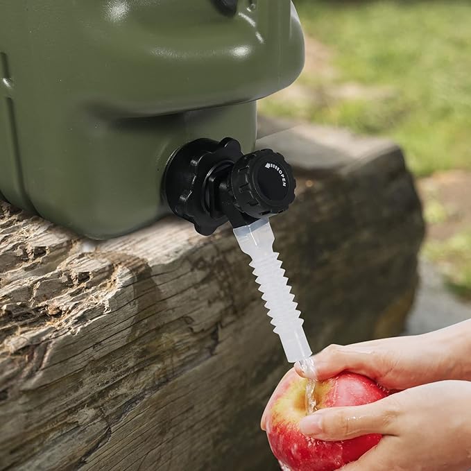 REDCAMP 5 Gallon/18.5L Portable Water Container with Spigot, Camping Water Jug, Water Tank, Portable Emergency Water Storage for Camping, Car, Hiking, Hurricane Supplies,Green